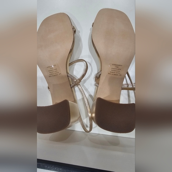 Steve Madden Metallic Gold Strappy Heeled Sandals - Picture 6 of 12